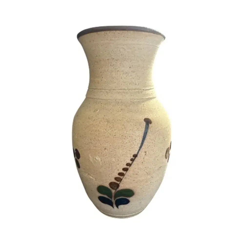 Vintage Tonala Hand Created Sandstone Pottery Bird Vase